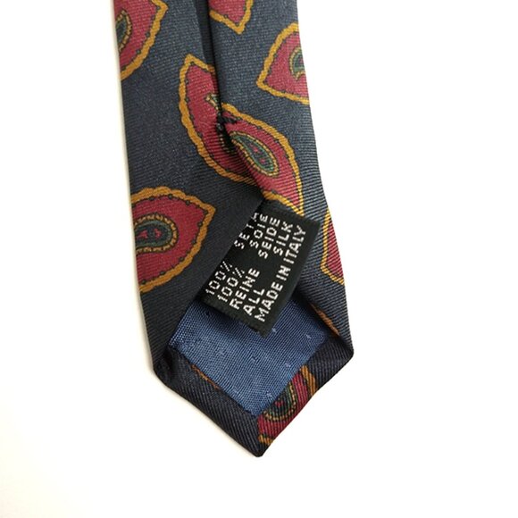 Vintage 1980s Verugia Uomo Tie Necktie Paisley Made In Italy 100% Silk VTG Rare - Picture 6 of 6